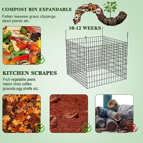 Hicarer Large Garden Wire Compost Bin 34''Lx34''Wx28''H Metal Wire Compost Bin Compost Bins