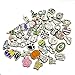 Floating Locket Charm Lanyard Twist Screw Open with Badge ID Holder Keychain Name Stainless Steel 30 Inch Necklace Rolo Chain W/No Repeat 50pcs Floating Charms Lot (Random) + Gift Box (Twist Style)