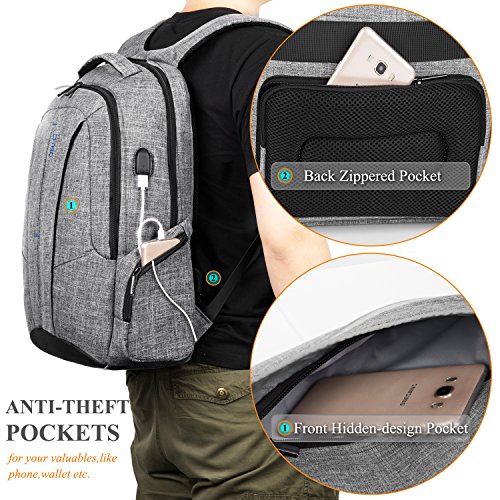 image for DTBG 17 Inch Laptop Backpack with USB Charging Port Anti-theft Pockets