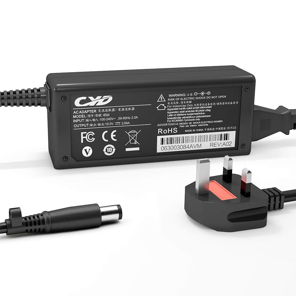 QYD45W 19.5V 2.31A PowerFast Replacement for Laptop-Charger HP Pavilion Folio C8K20PA EliteBook 720-G2 Revolve 810 G1 Mini 430 431 ProBook 430 G1 G2 820 G1 G2 696607-002,Extra 9.35ft DC Adapter Cable