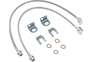 TYCOONWON 2Pcs 89702 Front Stainless Brake Lines 26inch Compatible with 87-06 Jeep TJ/YJ/XJ With 4"-6" Suspension Lift Kits