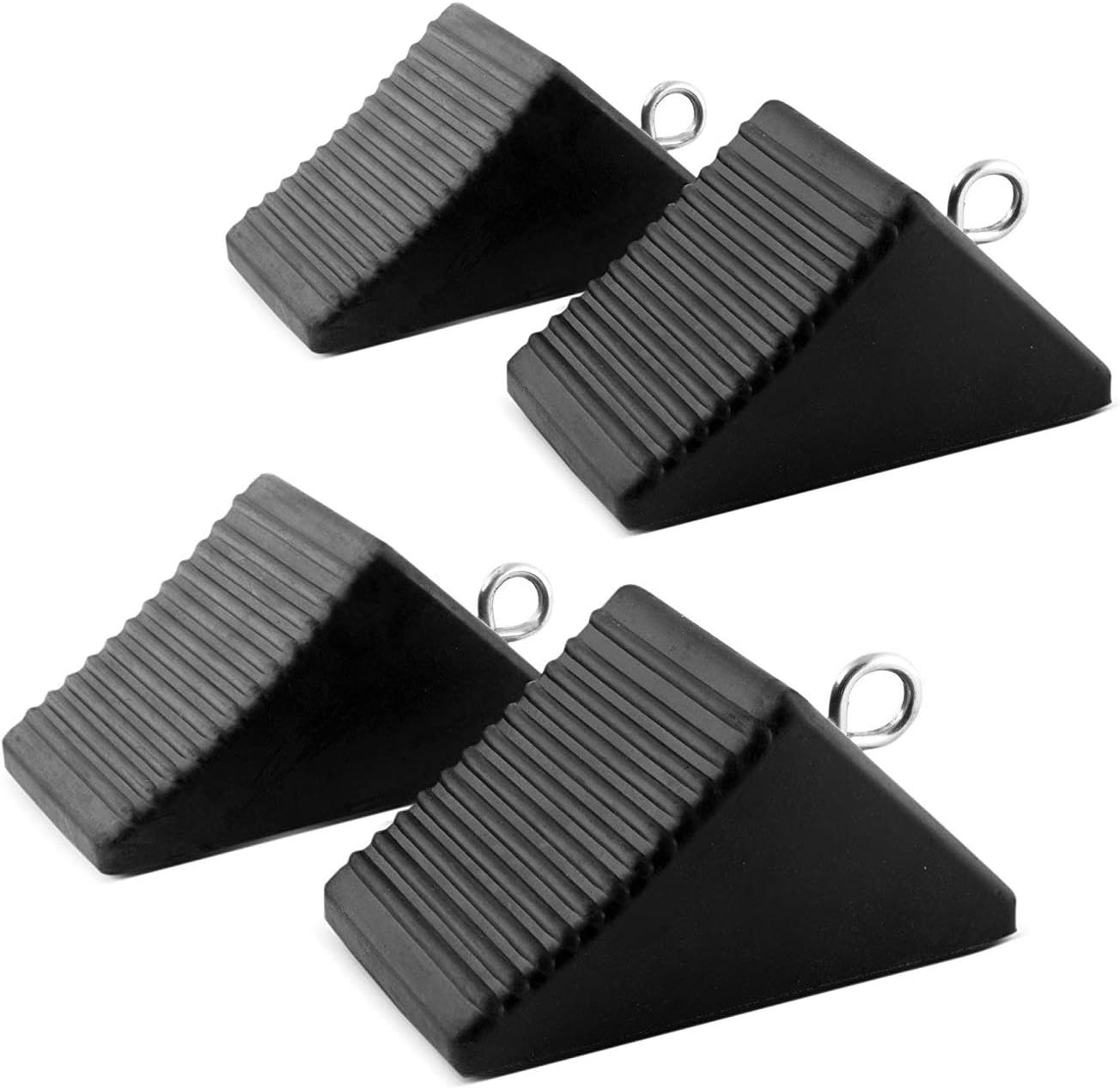 AFA Tooling Nylon Reinforced Set of 4pcs Heavyweight Wheel Chock with Eyebolts: Automotive
