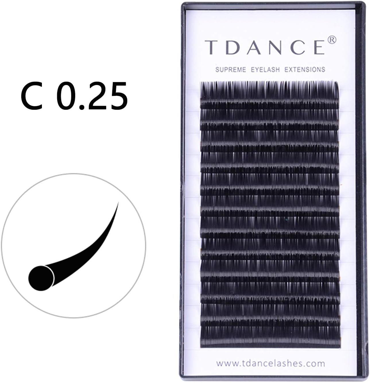 TDANCE Premium C CC D DD Curl 0.25mm Thickness Mixed Semi Permanent Individual Eyelash Extensions Silk Volume Lashes Professional Salon Use In One Tray