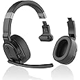 MONODEAL Trucker Bluetooth Headset, Bluetooth Headset with Microphone Noise Canceling(ENC) Dual Mic, Mute Button, 3 EQ Music Modes, Single and Dual Ear Wireless Headphones for Office Home Work