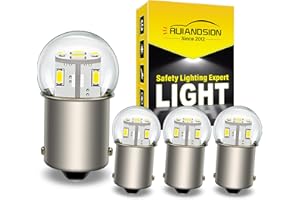 Ruiandsion 4pcs 1156 LED Bulb 12V White BA15S P21W 7506 LED Bulb 3014 12SMD LED Chipsets Replacement for Backup Reverse Turn 