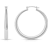 Gacimy 14K Gold Plated Hoop Earrings for Women 14K Real Gold Plated, Chunky 14K Gold Plated Hoops with 925 Sterling Silver Post Thick Lightweight Hoops