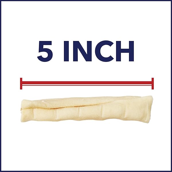 PET FACTORY 100% MADE IN USA BEEFHIDE 5″ CHIP ROLLS DOG CHEW TREATS – NATURAL FLAVOR, 18 COUNT/1 PACK