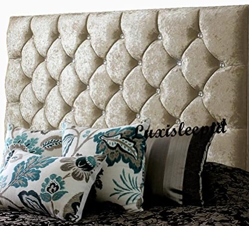 luxisleepltd 30 inches High, Stylish Alton Headboard Finished In A Luxury Crushed velvet Fabric (5ft, gold)