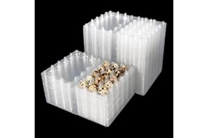 KUKLIPJIM 200 Pack Quail Egg Cartons, Clear Plastic Quail Egg Trays, Holds up to 15 Quail Eggs Securely - Your Ultimate Small Eggs Carton Holders for Bulk Storage and Display