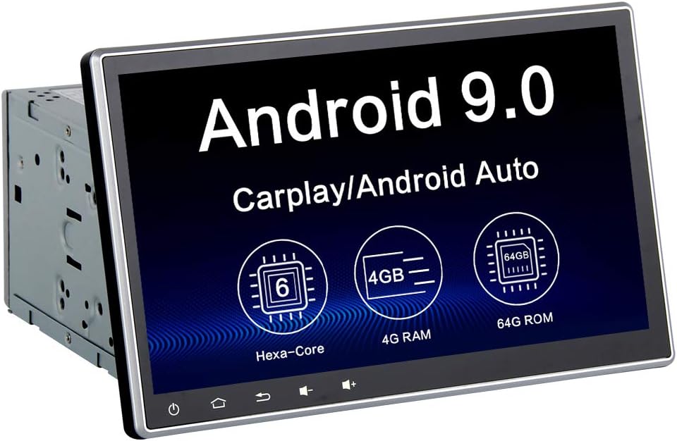 Dasaita 10.2" Android 9.0 Universal Double Din Car Radio Wireless Carplay Audio Stereo Head Unit GPS Navigation bluetooth Multimedia Video Player Touchscreen Hexa Core 4G 64G DSP Android Auto PX6