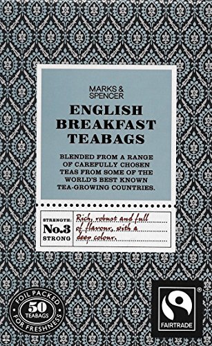 Marks and Spencer British Tea, English Breakfast, 50 Count Teabags (1 Pack) - Model Id Mspa3891 - USA Stock