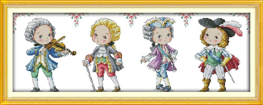 Joy Sunday Cross Stitch Kit 14CT Stamped Embroidery Kits Precise Printed Needlework - The Nobility 60×22CM
