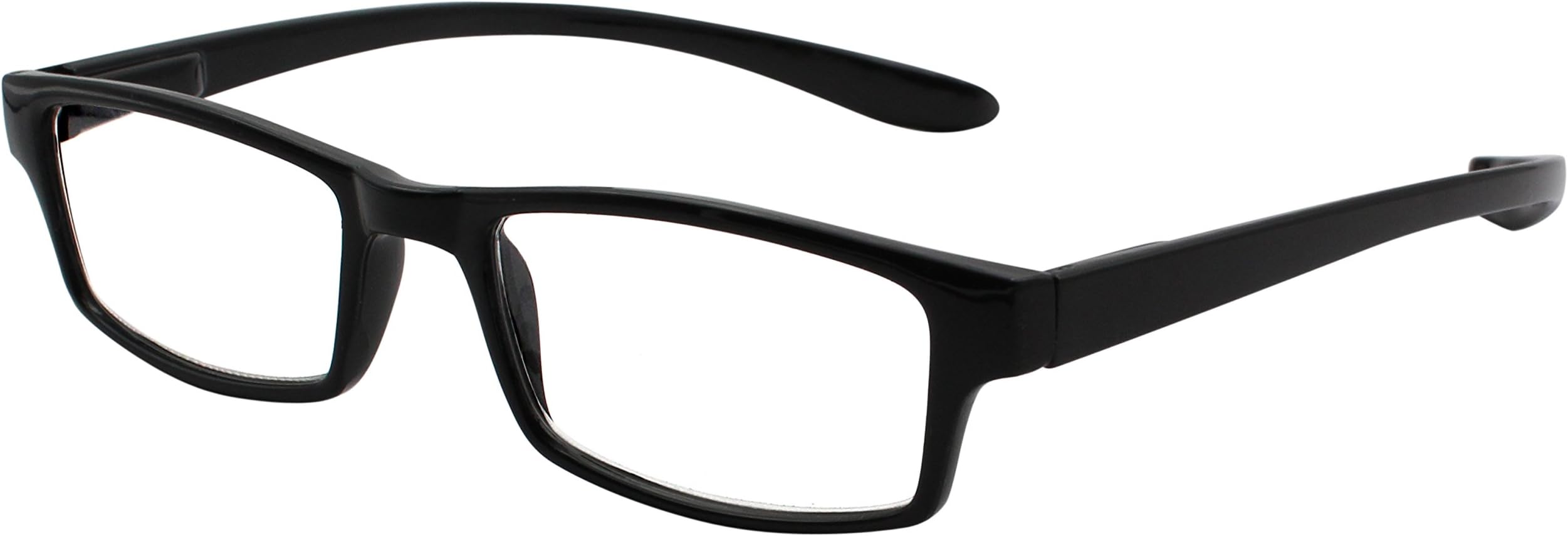 TBOC Reading Glasses Eyeglasses Eyewear – Black Frame +2.50 Optical Power with Extra Long Temples for Neck Hanging for Presbyopia and Eye Strain Vision Plain Lenses Men Women Unisex Light Spectacles