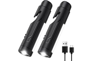 KnLnny Ware Automotive Escape Tool, Window Breaker,Seatbelt Cutter, Car Flashlight,Emergency Kit Self Defense Accessories, 5 in1 Auto Tactical Gear, SOS Flashing, USB Charging, Magnetic Attraction