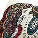 HOMAR 18 x 18 Cotton Linen Decorative Throw Pillow Case Cover with Flower Elephant Print Pattern