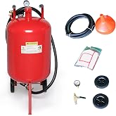 Parts-Diyer 20 Gallon Portable Sandblaster Air Sand Blaster | 65-125 PSI High Pressure, Air Media Abrasive Blasting Tank, 6" Wheels, Red