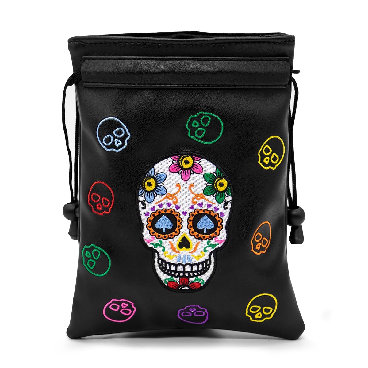 montela golf Valuables Pouch Skeleton,Golf Pouch Bag with Drawstrings Golf Tee Bag Pouch Leather Golf Tee Pouch Golf Ball Bag for Men Women