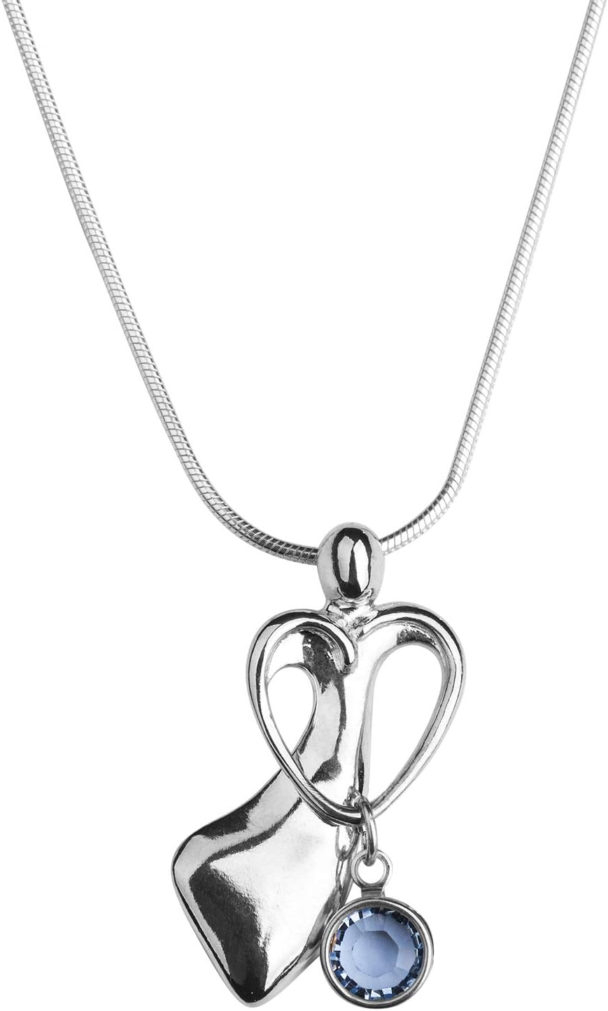Sterling Silver Mother's Loving Embrace Pendant Necklace - 18" to 22" Long -