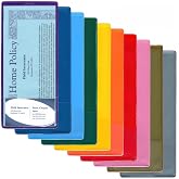 StoreSMART - Plastic Policy Holder with Business Card Pocket - 4" x 9" - Variety 10-Pack - INS30VP
