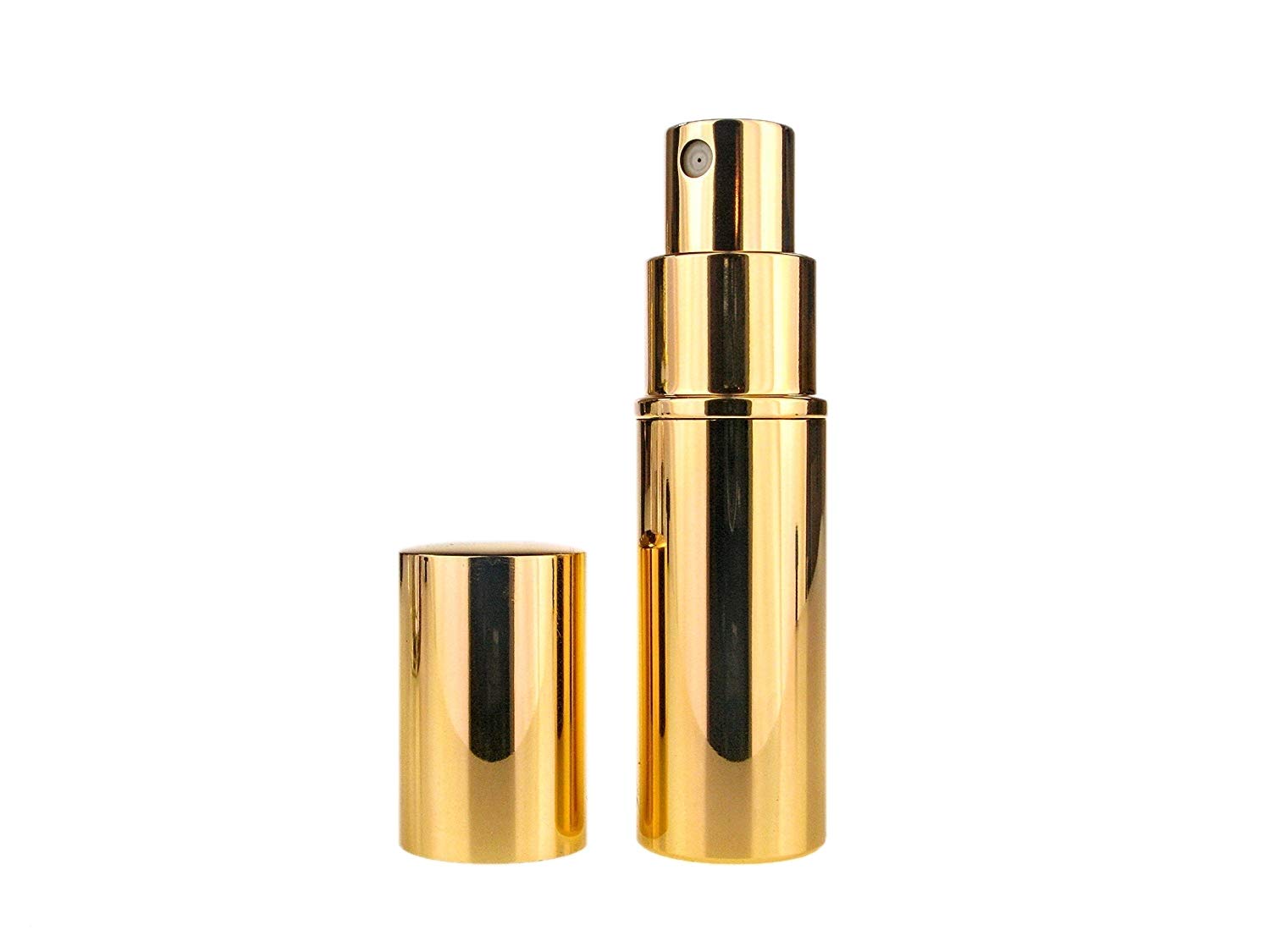 Essential Gold Bling 8ml Perfume or Aftershave Travel Atomizer with Gift Box. Refillable, Filling Funnel Included
