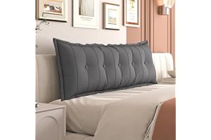 Daneey Large Headboard Pillow Queen Soft Daybed Pillows Bolster for Bed Back Pillow for Sitting in Bed Long Pillow for Bed Reading Pillow Adult Couch Sofa Backrest, Removable Cover