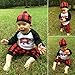 Baby 1st Birthday Outfits Wild One Long Sleeve T-Shirt with Red Plaid Pant and Hat (A-Red+Black+White, 12-18 Months)