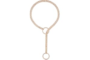 ADEMISHIA Gold O-ring Slip Chain Necklace, Handmade Punk Cuban Link Chain Necklace Jewelry Silver Chunky Y-Necklace For Women Men