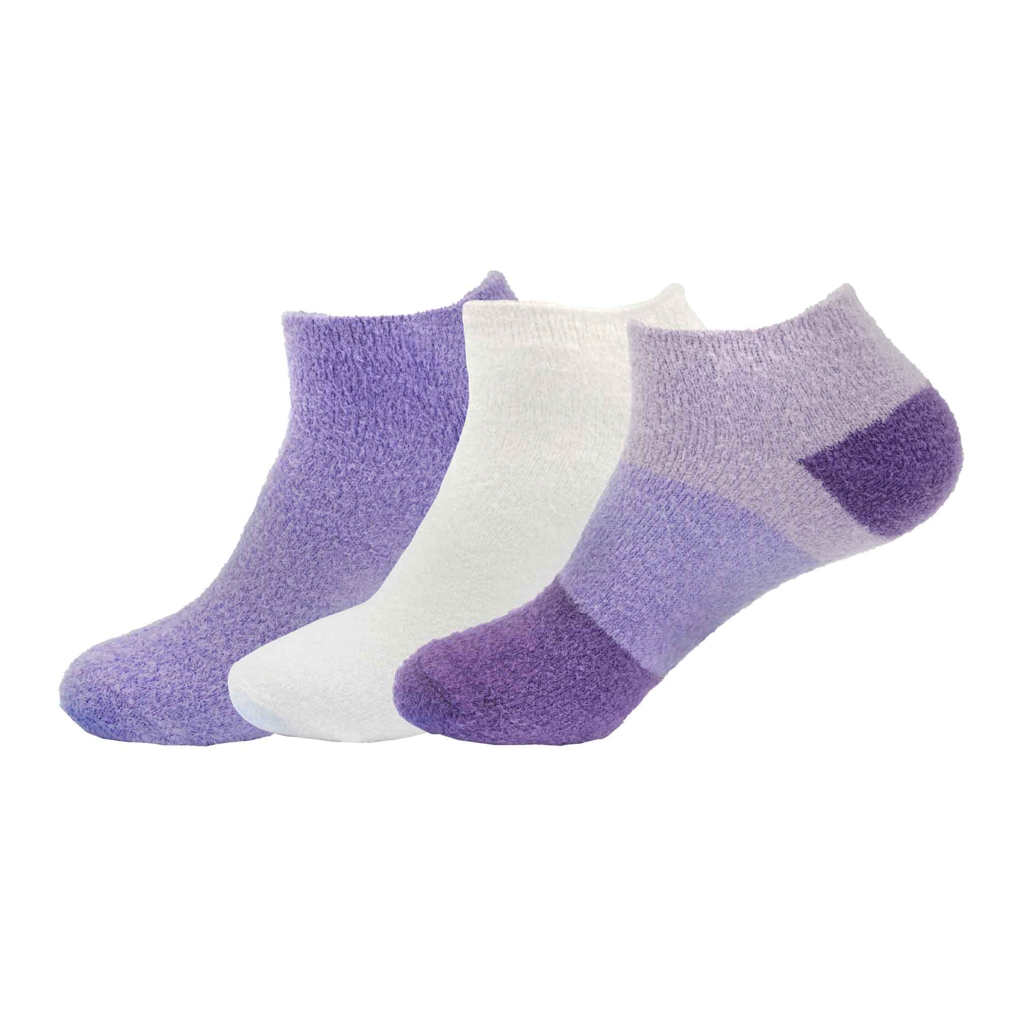 BambooMN Women's Small Super Aloe Infused Fuzzy Nylon Socks - Assortment I - X-Large (UK Size 7-11)