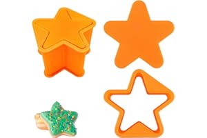 2 Sets Star Shaped Cake Pop Mold, Cake Pop Cutter and Pusher 3D Printed Shapes Press Set Plastic Baking Tools for Home Kitche