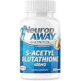 NeuropAWAY Elements S-Acetyl-Glutathione 400mg Acid Resistant Capsules 60ct (60 400mg Capsules Per Bottle) 3rd Party Tested Made in a cGMP Facility