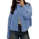 Cicy Bell Womens Chunky Knit Cardigan Sweaters Button Down Mock Neck Open Front Jacket Winter Casual Outerwear with Pockets