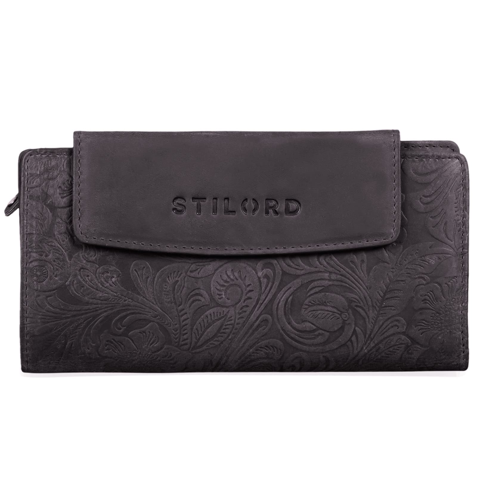 STILORD "Lorelai" Ladies Wallet Genuine Leather Purse Vintage Wallet Large Zpper Compartment Classic Women Notes Colour:Canyon - Brown