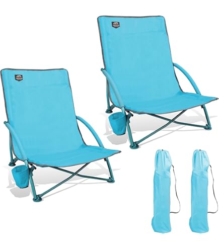 Amazon.com : Northroad 2 Pack Low Folding Beach Chair,Portable