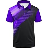 ZITY Mens Golf Shirt Short Sleeve Sport Moisture Wicking Performance Print Golf Polo Shirts for Men Collared Casual T-Shirt