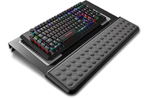 HAONON Computer Tilt Keyboard Stand - Acrylic Ergonomic Keyboard Holder for Easy Typing Working, Keyboard Riser with Comfortable Wrist Rest for Keyboard, Office, Home - Fits All Keyboard Sizes