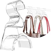 Wiosi Premium Clear Purse Hanger Closet Set of 3 - Durable Acrylic Organizers and Storage Bag Hanger for Luxury Closet - Purse Hanger Holder for Handbags, Premium Backpack Purse Hooks