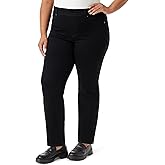 Gloria Vanderbilt Womens Shape Effect Pull on High Rise Straight Leg Jean Plus