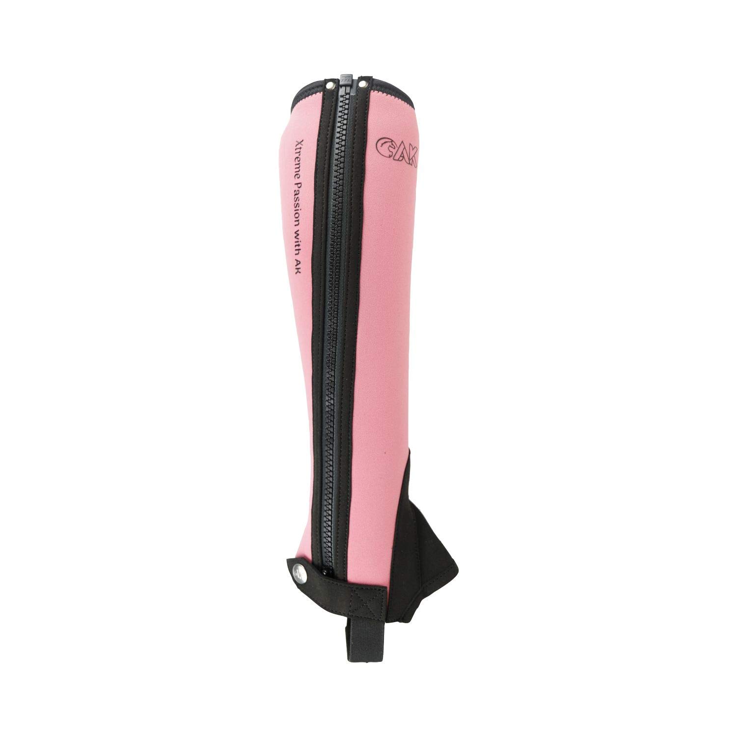 AK Passion Neoprene Children Horse Riding Half Chaps AKRS-1889 (Black/Pink, 12)