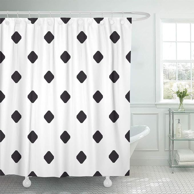 HLSCYZ Shower Curtain Board Baby Black and White Pattern