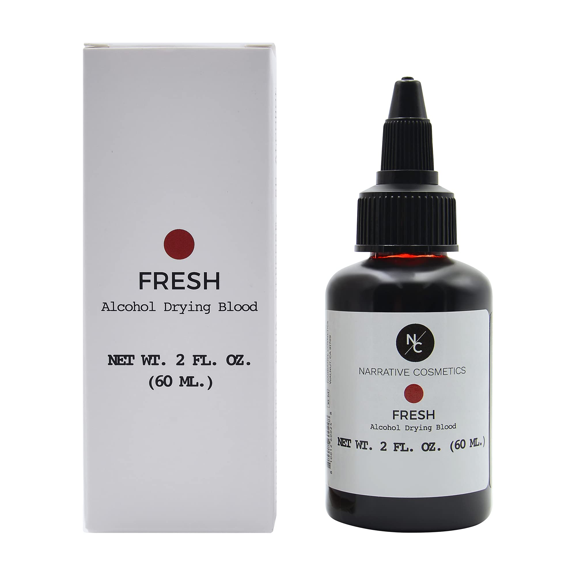 Alcohol Drying Blood, Ultra-Realistic Fake Liquid Blood, SFX Makeup for the Stage, Film, Halloween, and Cosplay - Fresh 2oz