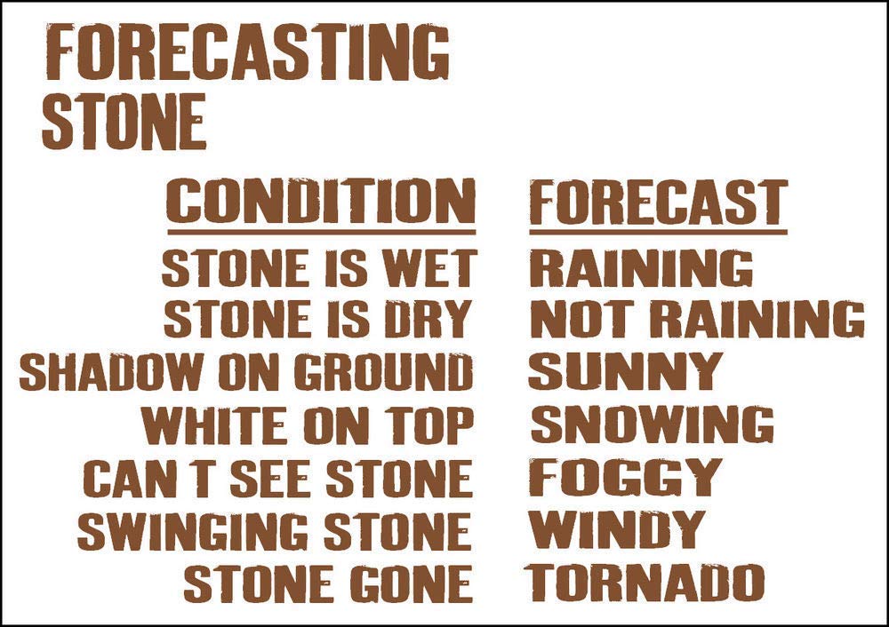 DOGT Metal Sign 8x12 inches Weather Forecasting Stone Metal Sign