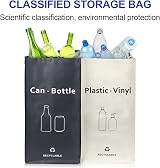 BOMEI PACK 2 Packs Recycling Bins 28 Gal White Gray Double Compartment view 3
