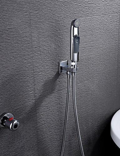 Ling@ Shower Tap Bathroom/Toilet Portable Shattaf Bidet Diaper Sprayer, With Thermostatic Faucet Valve And 150 cm Stainless Steel Hose