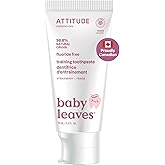 ATTITUDE Fluoride-Free Training Toothpaste for Baby and Child, Made in Canada, EWG Verified, Plant and Mineral-Based Ingredie