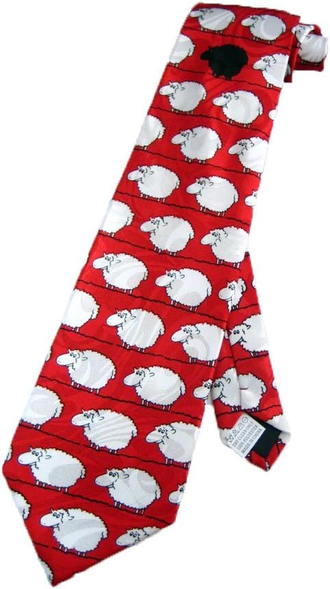 FratelloMens Black Sheep Funny Necktie - Red - One Size Neck Tie