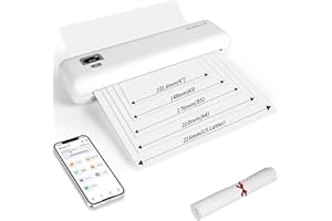 Rongta Portable Printer Wireless for Travel, F82 Inkless Bluetooth&WiFi Thermal Printers 300DPI, Compatible with iOS, Android, Laptop, Support 8.5"x11" US Letter&A4 for Office, Home, Car, White