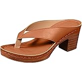 Platform Sandals for Women Summer Wedges Slides Open Toe Thong Sandals with Rubber Sole Arch Support Flip Flops