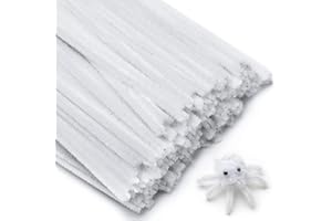 Eppingwin 200pcs Pipe Cleaners, White Pipe Cleaners Craft Supplies,Chenille Stems for DIY Arts Crafts Project(White)