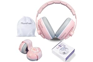 Momfree 2 in 1 Baby Ear Muffs, Noise Reduction Earmuffs & Adjustable Headband for Baby, Hearing Protection Headphones