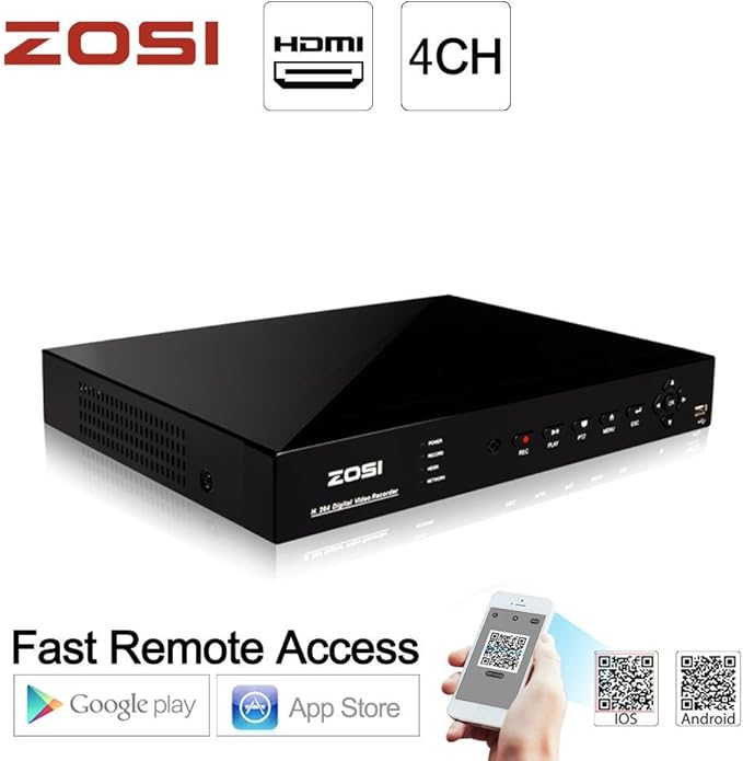 Zosi 4CH H.264 Full 960H HDMI Sorite Vidéo Surveillance DVR Standalone